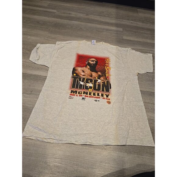 Vintage 1995 Mike Tyson McNeeley MGM  Las Vegas Deadstock T Shirt XXL Gray 2X - Picture 7 of 7